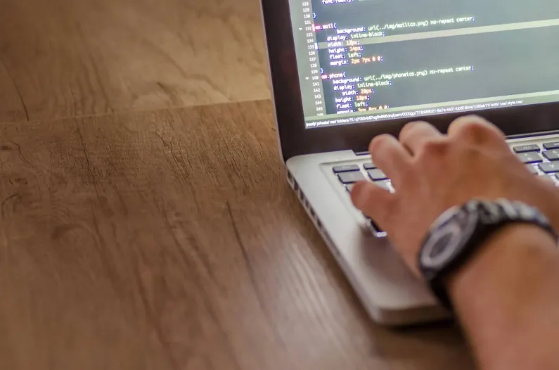 Laptop on desk
