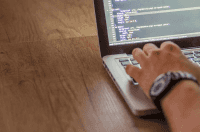 Laptop on desk